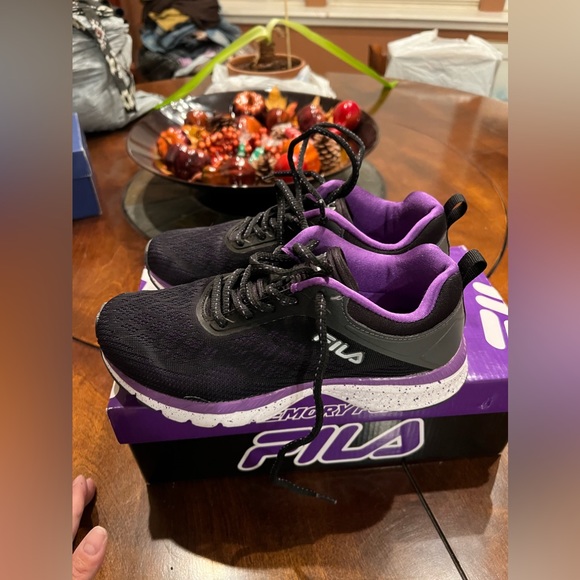 Fila Womens 5RM00110-970 Black Purple Synthetic Textile Running Shoes Size 7 - Picture 4 of 6